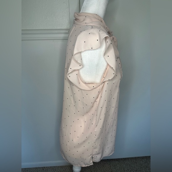 LOFT Blush Cap Sleeve Tie Front Blouse size S - Picture 3 of 9